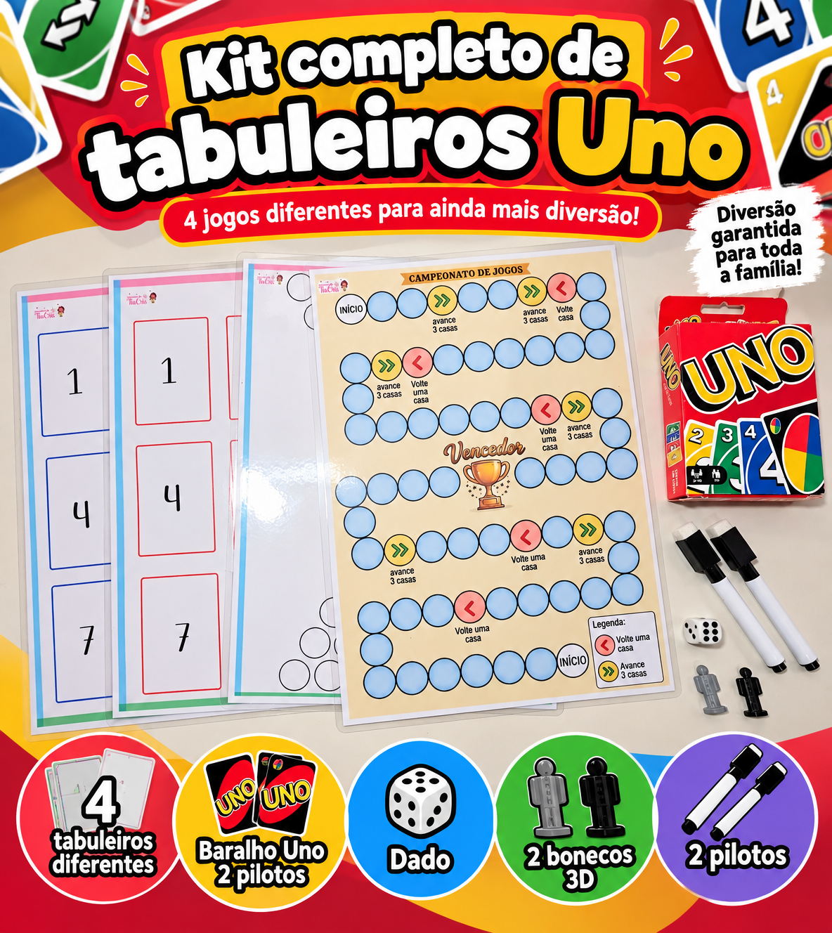 Kit completo jogos com UNO, foto 1